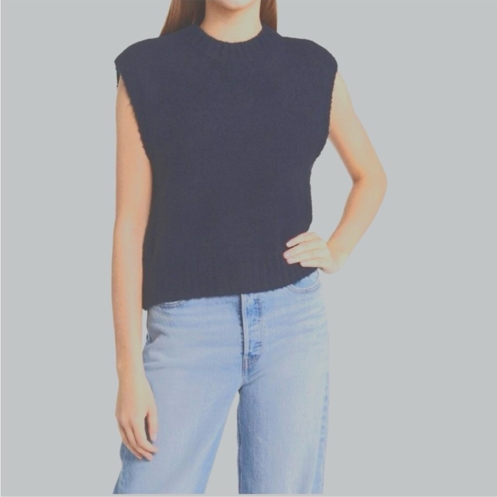 Madewell Black Boucle Sweater Vest